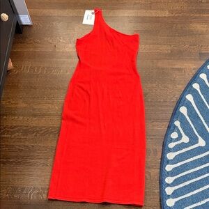 Elegant Red One-Shoulder Dress